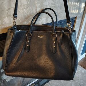 Kate Spade Mulberry Leighann Tote Large Black Leather Logo Strap